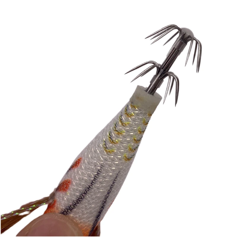 Luminous Wooden Shrimp Squid 6g/80mm EGI Jigging Lure Octopus Shrimp Cuttlefish Squid Fishing lure Bait Japan Hook
