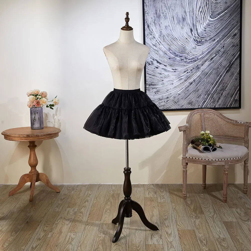 35Cm Underskirt Black Petticoat Lolita Soft Yarn Boneless Skirt Support Daily Cosplay Violence Carmen Soft Korea Japan