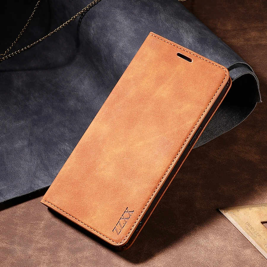 Wallet Skin Friendly Magnetic Flip With Card Slot Leather Case For iPhone Air 17 Pro Max 16e 16 15 Plus 14 13 12 11 XR Cover