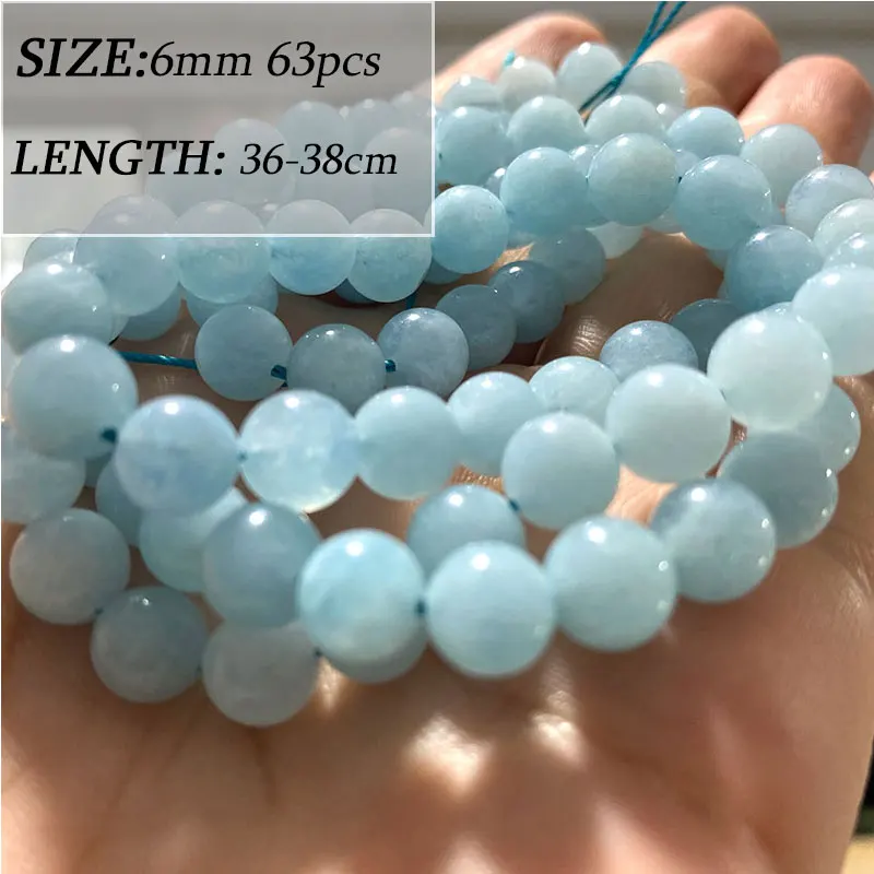 Wholesale Various Natural Blue Stone Beads Aquamarine Faceted Rondelle Square Irregular Round for Jewelry Making Diy Bracelet