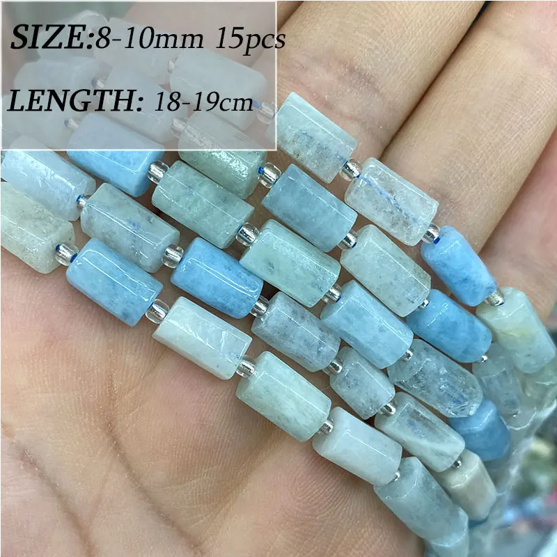 Wholesale Various Natural Blue Stone Beads Aquamarine Faceted Rondelle Square Irregular Round for Jewelry Making Diy Bracelet
