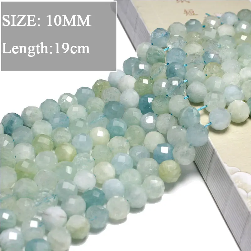 Wholesale Various Natural Blue Stone Beads Aquamarine Faceted Rondelle Square Irregular Round for Jewelry Making Diy Bracelet