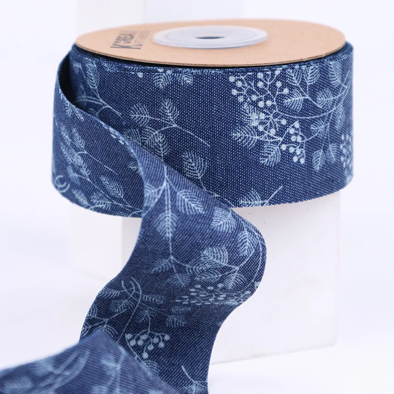 1 Meter Bouquet Leaves Denim Webbing Embroidery Race 4cm Decorate DIY Bow Hair Accessories Lace Trim Ribbon Dentelle