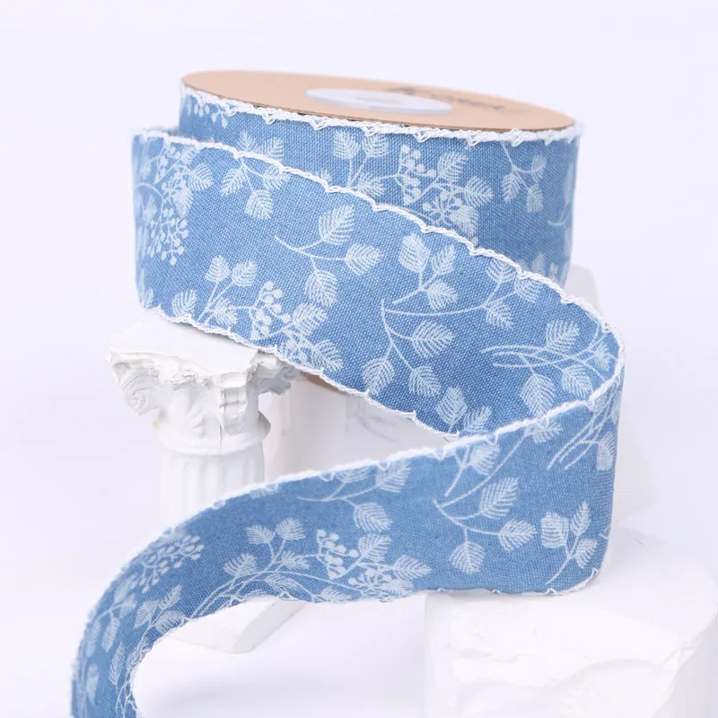 1 Meter Bouquet Leaves Denim Webbing Embroidery Race 4cm Decorate DIY Bow Hair Accessories Lace Trim Ribbon Dentelle