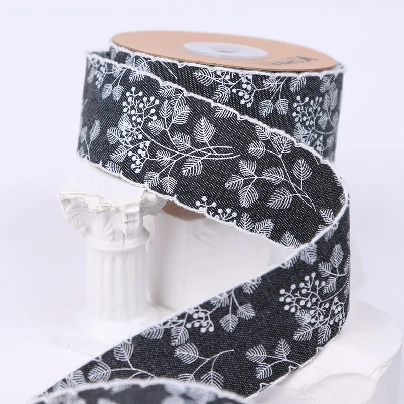 1 Meter Bouquet Leaves Denim Webbing Embroidery Race 4cm Decorate DIY Bow Hair Accessories Lace Trim Ribbon Dentelle