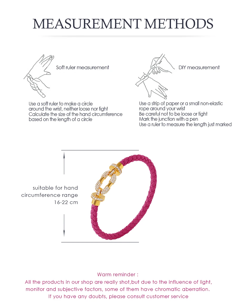 MOONLIGHT Women's Trendy Round Metal Brand Genuine Braided Leather Bracelet Cubic Zirconia Bracelet Female Jewelry Accessories