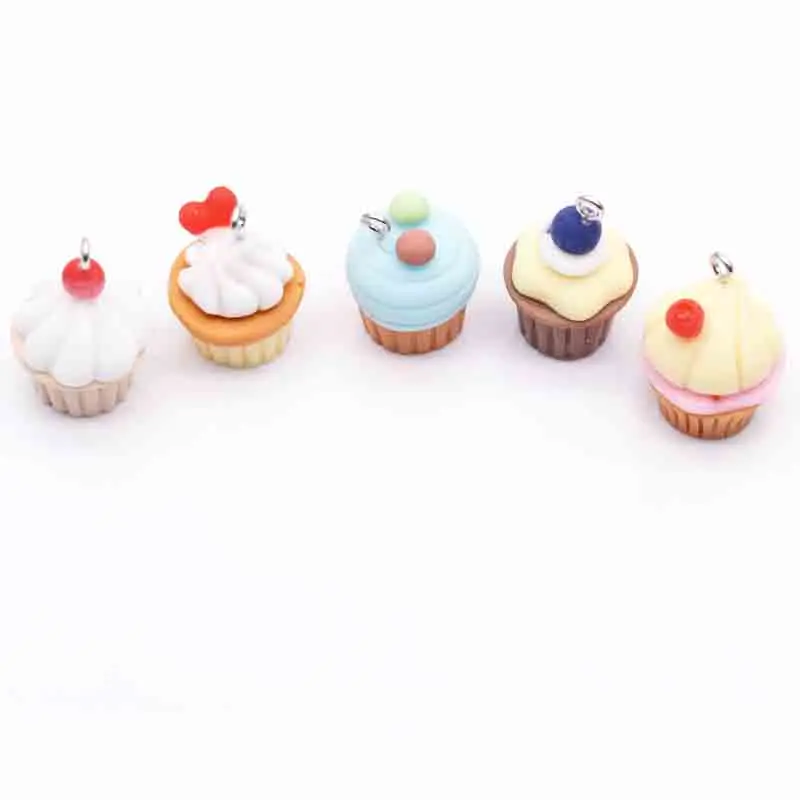 17*23mm Earring For Women Resin Handmade Simulation Cupcakes Cute Charms Drop Earrings Funny Gift