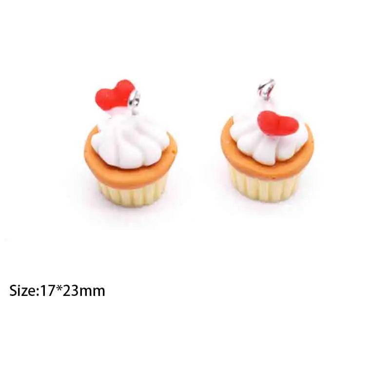 17*23mm Earring For Women Resin Handmade Simulation Cupcakes Cute Charms Drop Earrings Funny Gift