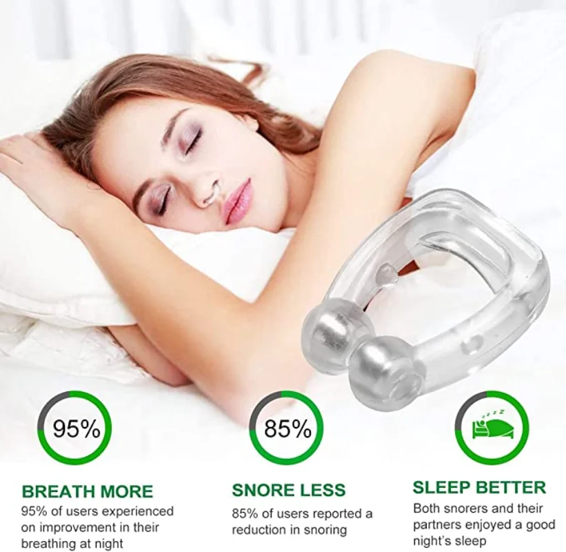 Anti Snoring Device Silicone Nose Clip Magnetic Sleep Tray Aid Improve Sleeping Easy Breathe Apnea Guard Night Devices