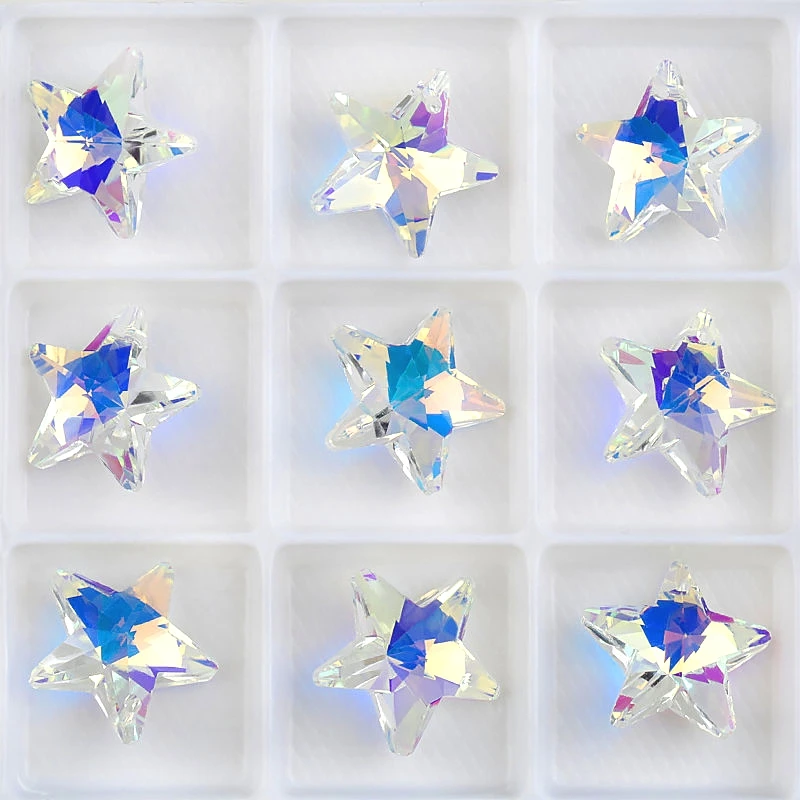 15PCS 18mm Luxury Crystal Beads AB Color Glass Beads for Jewelry Making Supplies STAR Shape Jewellery Beads Pendant DIY Earrings