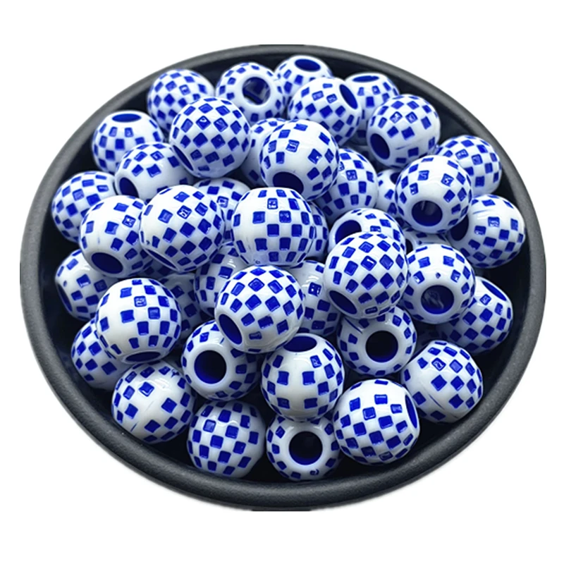 10 pcs/lot 14mm Big Hole Round Acrylic Beads Hair Braid Necklace Bracelet Pendant Jewelry Making