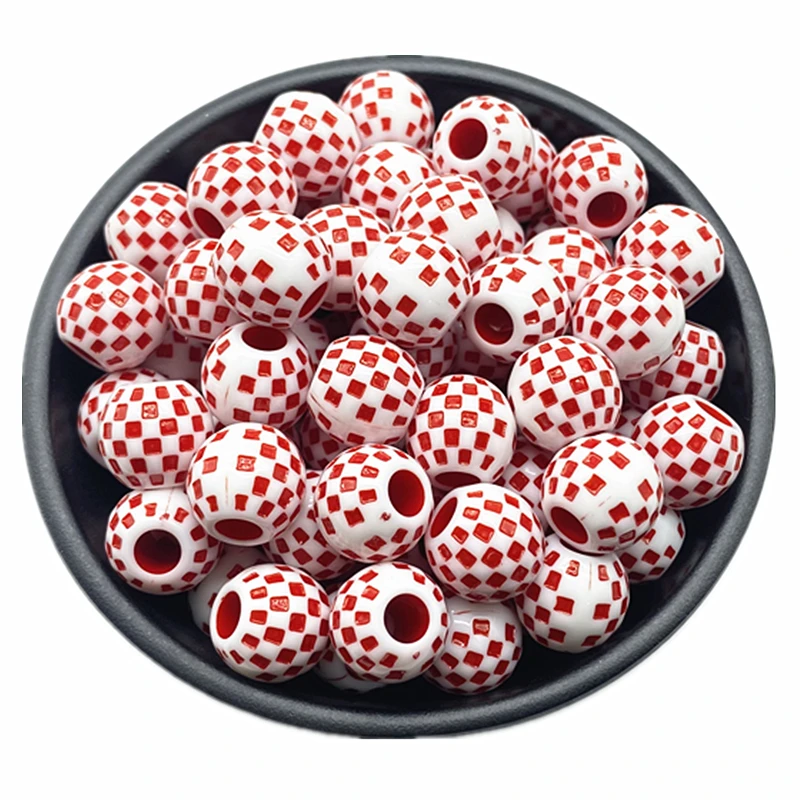 10 pcs/lot 14mm Big Hole Round Acrylic Beads Hair Braid Necklace Bracelet Pendant Jewelry Making