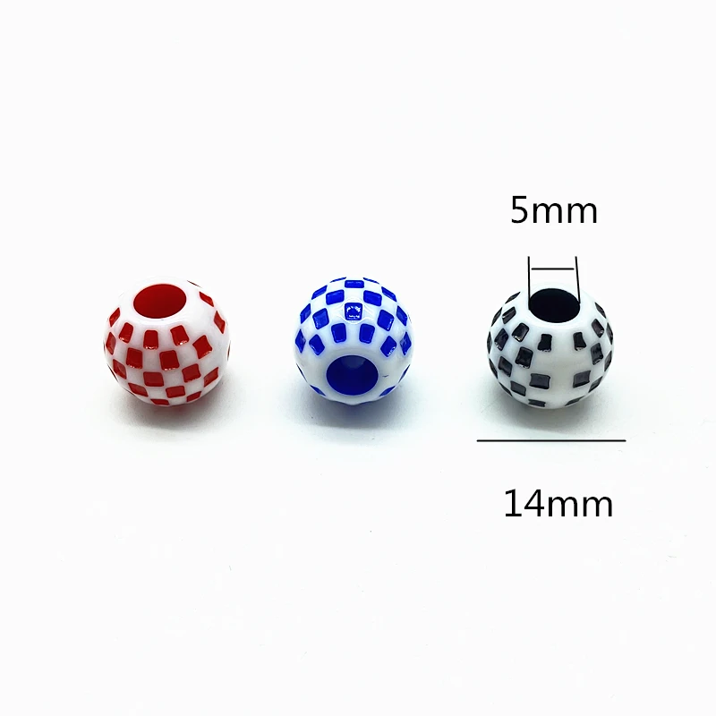 10 pcs/lot 14mm Big Hole Round Acrylic Beads Hair Braid Necklace Bracelet Pendant Jewelry Making