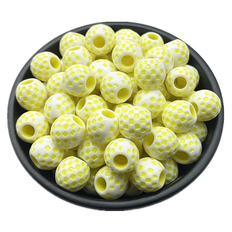 10 pcs/lot 14mm Big Hole Round Acrylic Beads Hair Braid Necklace Bracelet Pendant Jewelry Making
