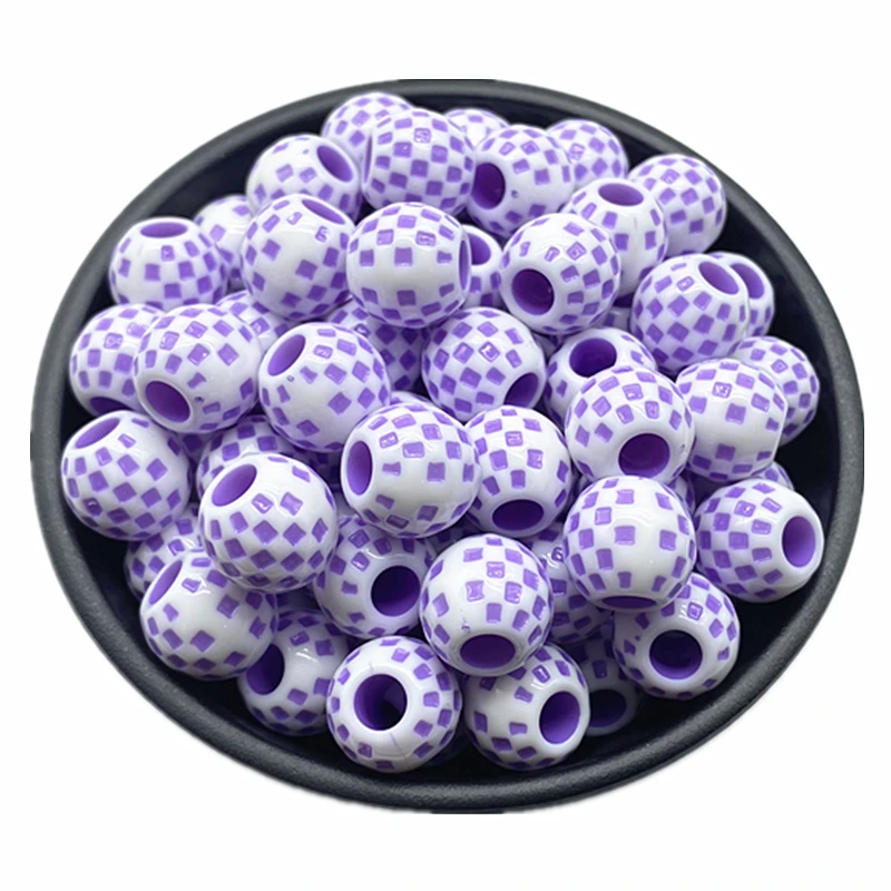 10 pcs/lot 14mm Big Hole Round Acrylic Beads Hair Braid Necklace Bracelet Pendant Jewelry Making