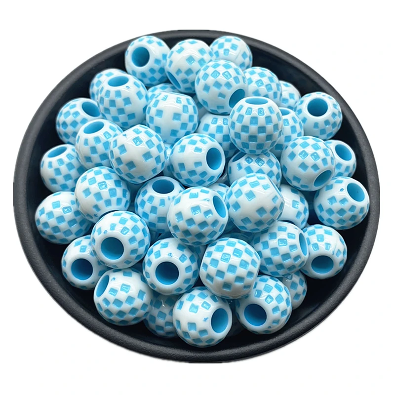 10 pcs/lot 14mm Big Hole Round Acrylic Beads Hair Braid Necklace Bracelet Pendant Jewelry Making