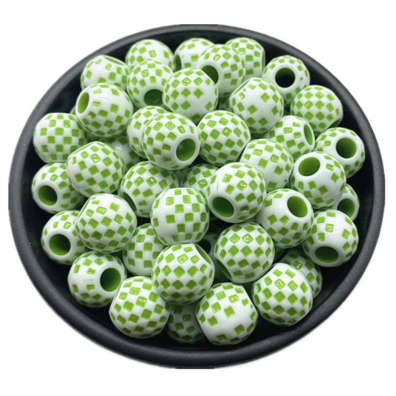 10 pcs/lot 14mm Big Hole Round Acrylic Beads Hair Braid Necklace Bracelet Pendant Jewelry Making