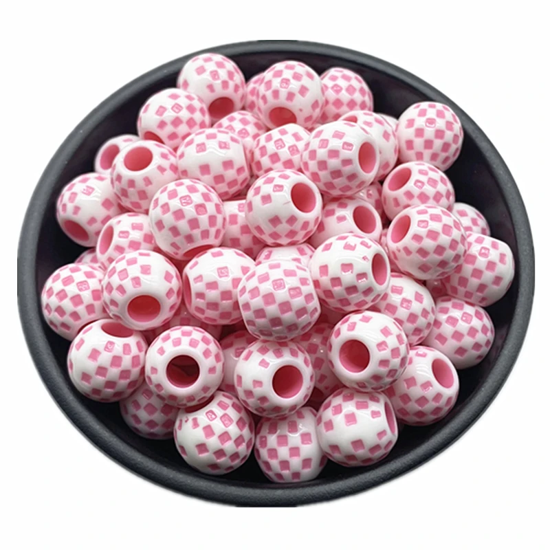 10 pcs/lot 14mm Big Hole Round Acrylic Beads Hair Braid Necklace Bracelet Pendant Jewelry Making