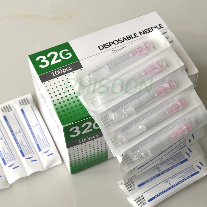 100pcs Painless small needle painless beauty ultrafine 32G * 4mm , 32G * 13mm syringes Korean Needles Eyelid Tools