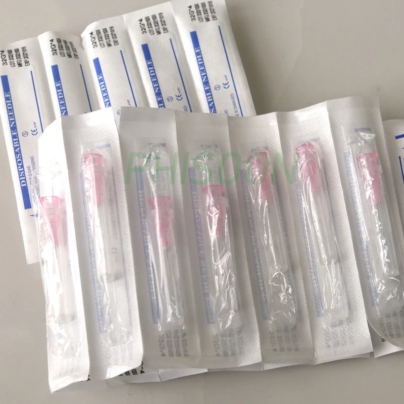 100pcs Painless small needle painless beauty ultrafine 32G * 4mm , 32G * 13mm syringes Korean Needles Eyelid Tools