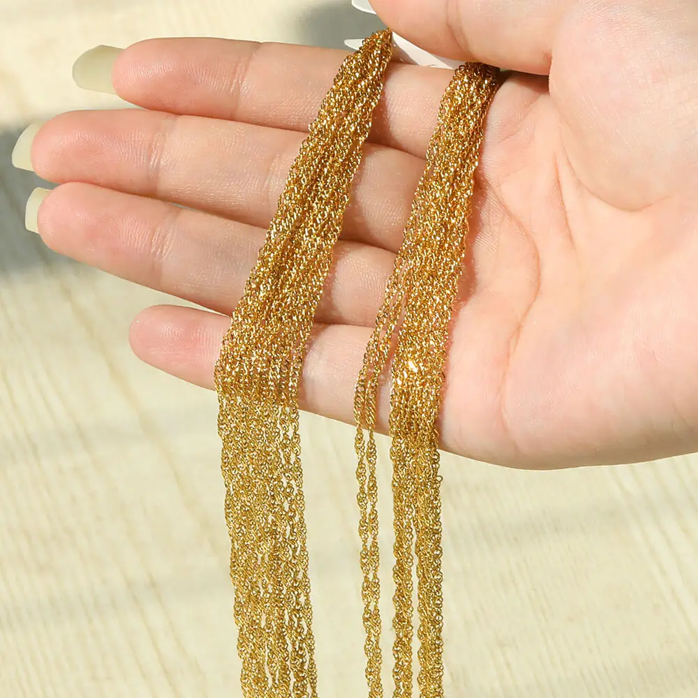 10pcs/set Stainless Steel Gold Color Necklace For Women 45cm Chain DIY Jewelry Accessories Making Materials Handmade Supplies