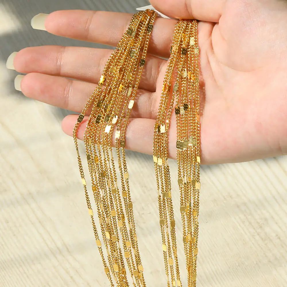 10pcs/set Stainless Steel Gold Color Necklace For Women 45cm Chain DIY Jewelry Accessories Making Materials Handmade Supplies