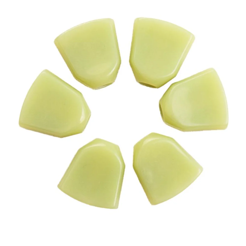 Set of 6 Plastic Trapezoid Hand Guitar Tuning Pegs Head Buttons with Screws Washer Parts for Acoustic and Electric Guitars