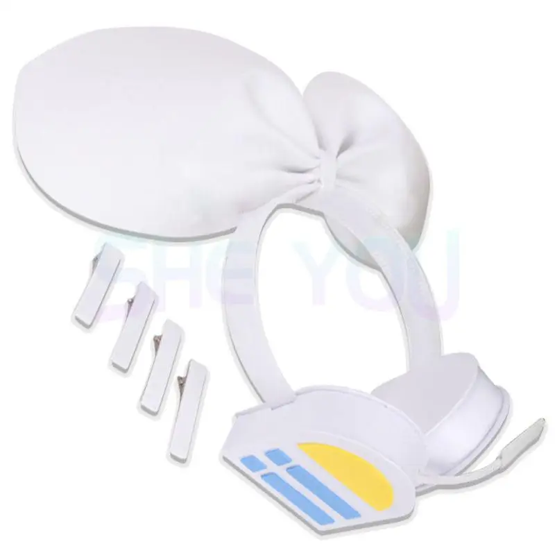 Rin Len Headset Headphone Cosplay Prop Costume Accessory Headwear Headband Hairbands with Hairpins