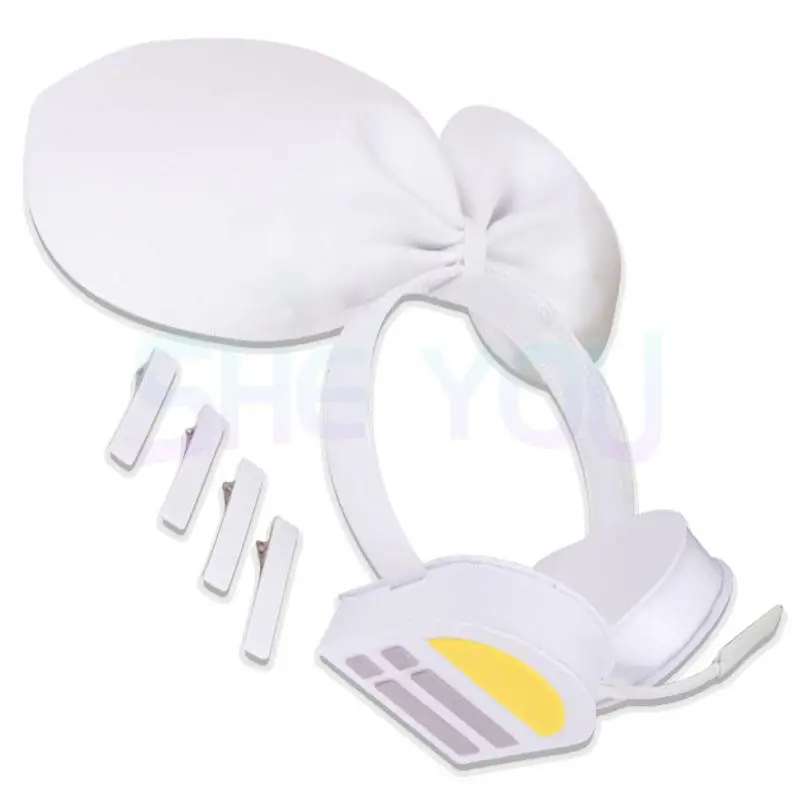 Rin Len Headset Headphone Cosplay Prop Costume Accessory Headwear Headband Hairbands with Hairpins