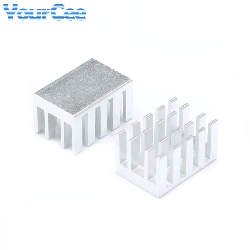10pcs/2pcs Aluminum Alloy Heatsink Radiator Heat Sink Cooling Silver 25X25X5 20X20 8.8X8.8X5 11X11 14X14 19X13X11 19X19X24mm