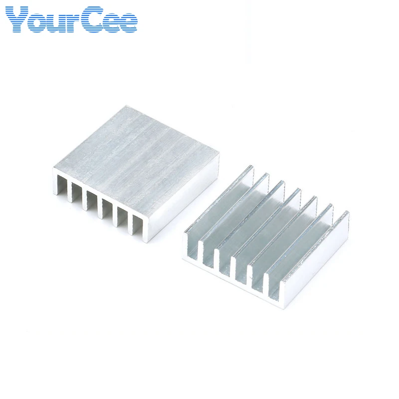 10pcs/2pcs Aluminum Alloy Heatsink Radiator Heat Sink Cooling Silver 25X25X5 20X20 8.8X8.8X5 11X11 14X14 19X13X11 19X19X24mm