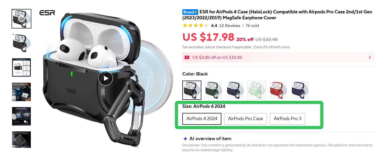 ESR for AirPods 5/4 Case (HaloLock) MagSafe Earphone Cover for Airpods Pro 3/Airpods Pro Case 2nd/1st Gen (2023/2022/2019)