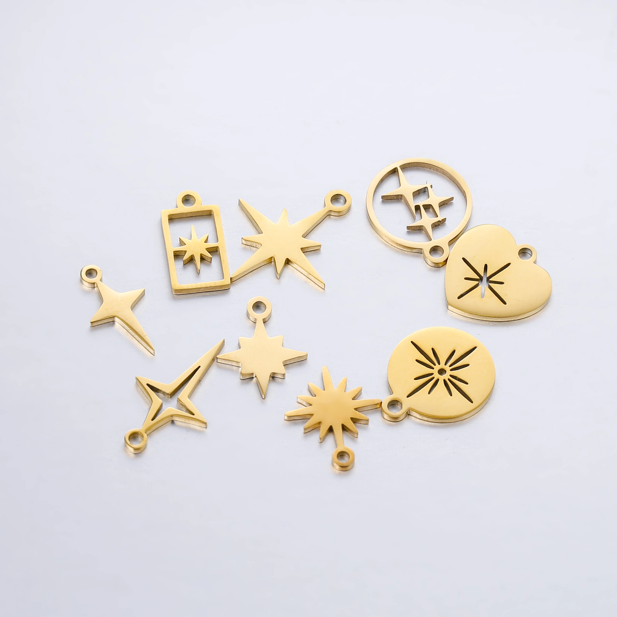 5pcs/Lot Wholesale Stainless Steel High Quality Star Charms Pendants For Making Jewelry DIY Necklace Earrings Bracelets Jewelry