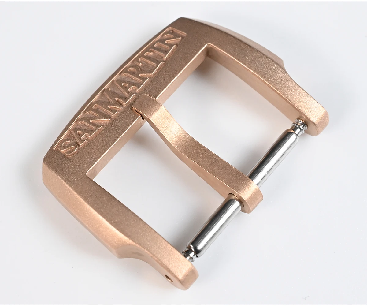 San Martin Logo Bronze Pin Buckles 18mm Watch Clasp 20mm For Strap Sterile 22mm Boucle Fibbia Orologio Brushed Durable DIY