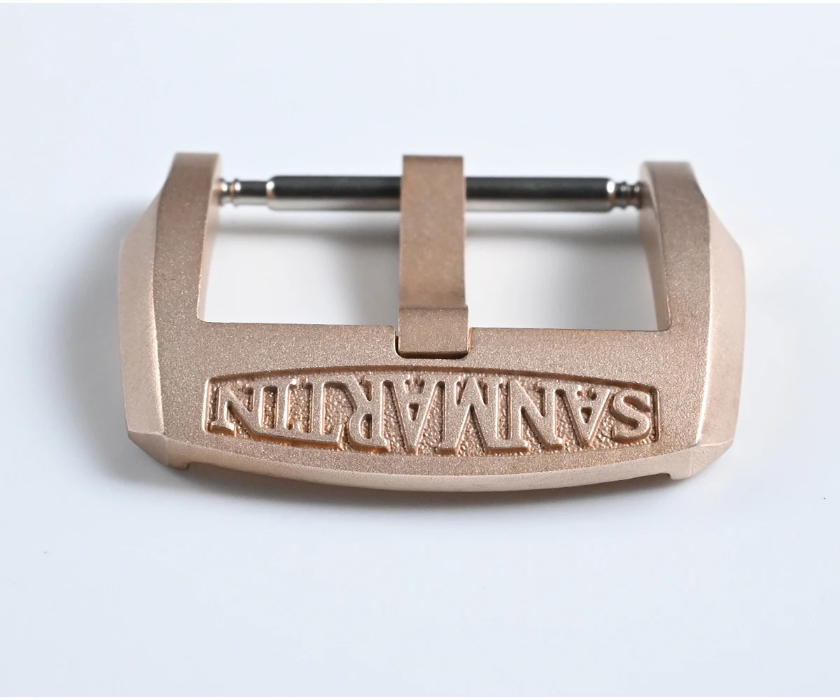 San Martin Logo Bronze Pin Buckles 18mm Watch Clasp 20mm For Strap Sterile 22mm Boucle Fibbia Orologio Brushed Durable DIY
