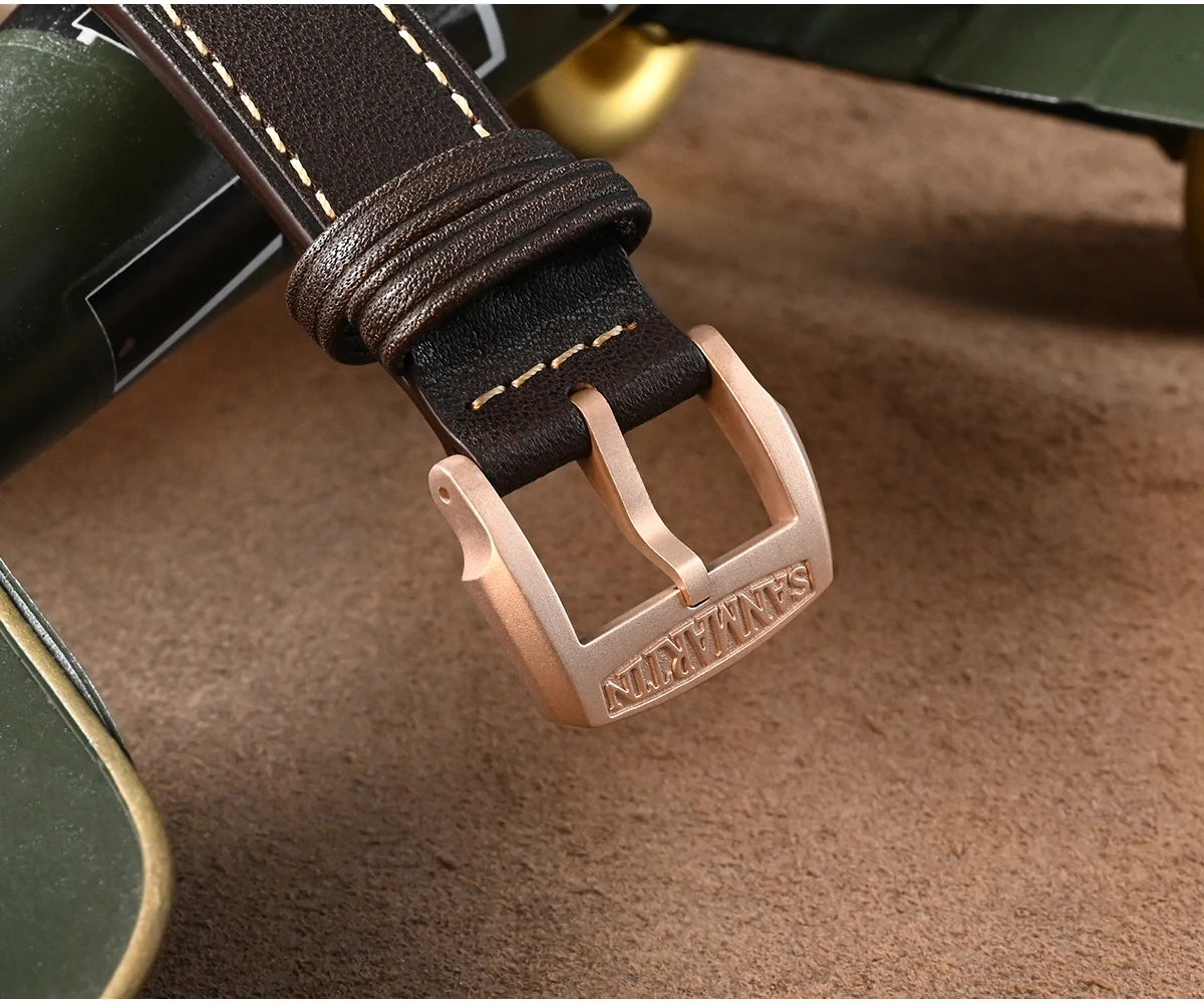 San Martin Logo Bronze Pin Buckles 18mm Watch Clasp 20mm For Strap Sterile 22mm Boucle Fibbia Orologio Brushed Durable DIY