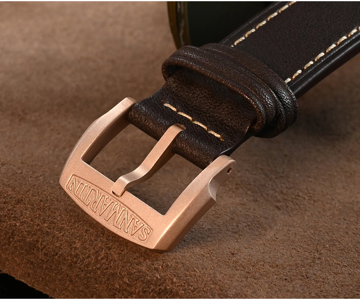 San Martin Logo Bronze Pin Buckles 18mm Watch Clasp 20mm For Strap Sterile 22mm Boucle Fibbia Orologio Brushed Durable DIY