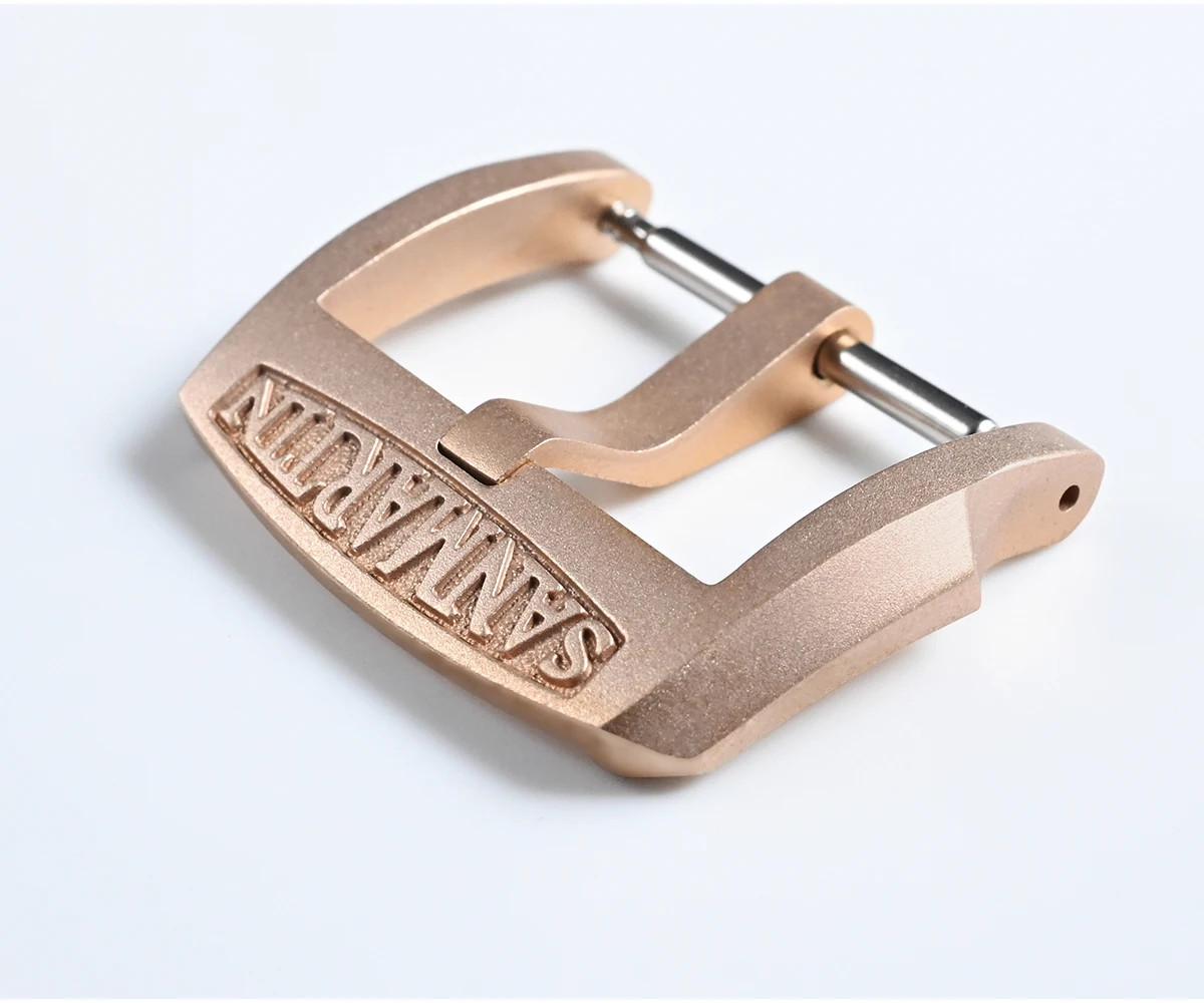 San Martin Logo Bronze Pin Buckles 18mm Watch Clasp 20mm For Strap Sterile 22mm Boucle Fibbia Orologio Brushed Durable DIY
