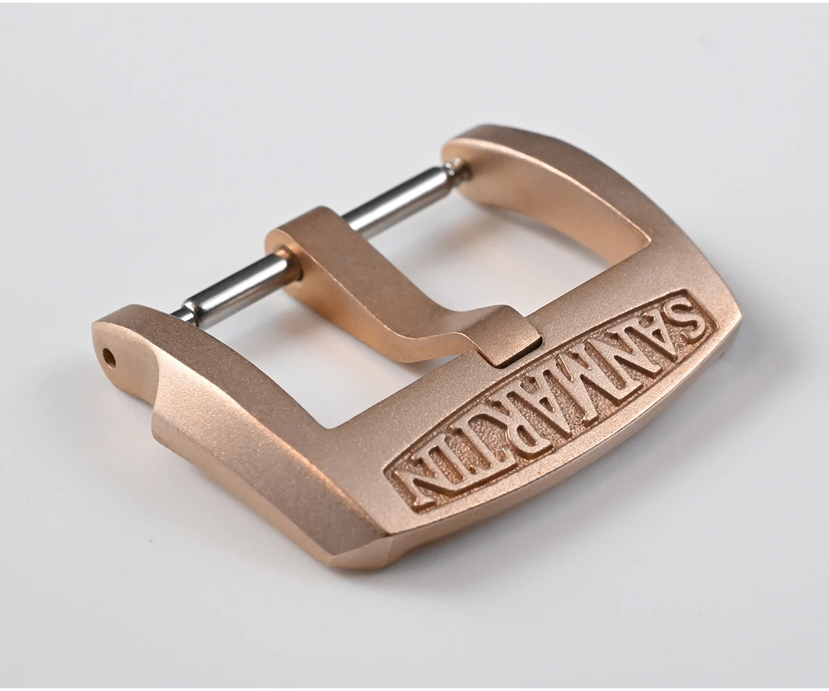 San Martin Logo Bronze Pin Buckles 18mm Watch Clasp 20mm For Strap Sterile 22mm Boucle Fibbia Orologio Brushed Durable DIY