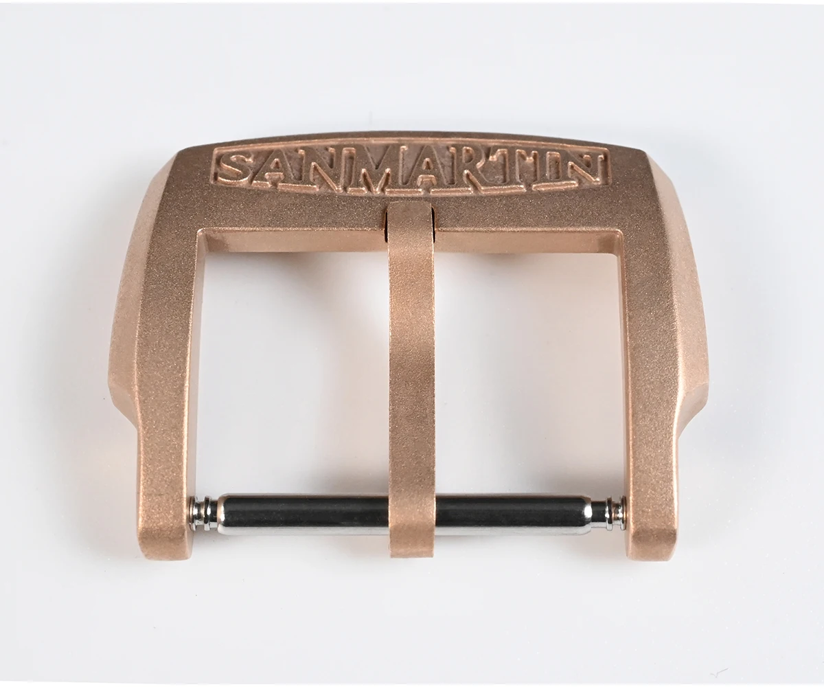 San Martin Logo Bronze Pin Buckles 18mm Watch Clasp 20mm For Strap Sterile 22mm Boucle Fibbia Orologio Brushed Durable DIY