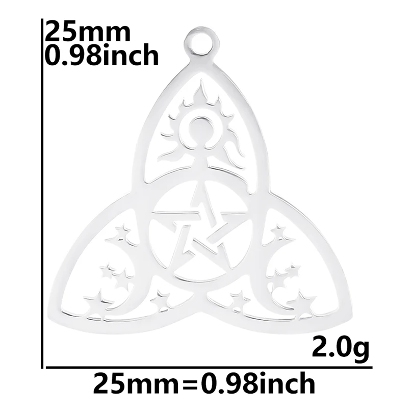 Luna Moon 100% Stainless Steel Charms For Jewelry Making Supplies Curved Month Pendant Silver Color Fashion Charms In Bulk Gifts