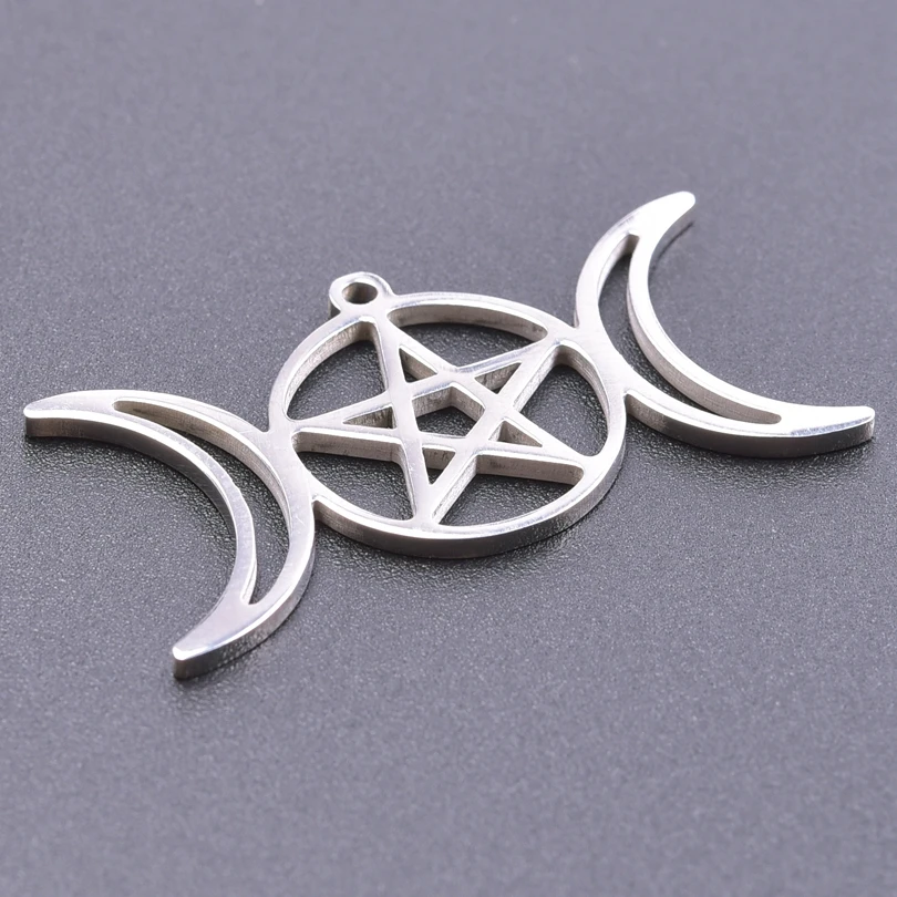 Luna Moon 100% Stainless Steel Charms For Jewelry Making Supplies Curved Month Pendant Silver Color Fashion Charms In Bulk Gifts