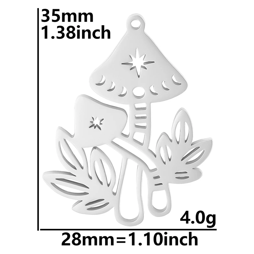 Luna Moon 100% Stainless Steel Charms For Jewelry Making Supplies Curved Month Pendant Silver Color Fashion Charms In Bulk Gifts
