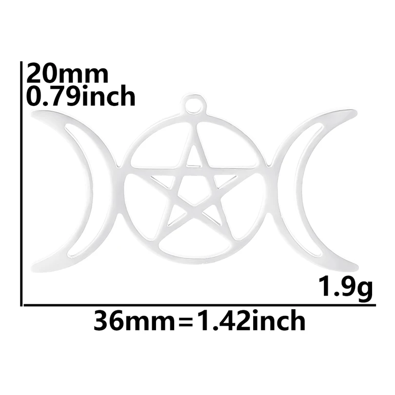 Luna Moon 100% Stainless Steel Charms For Jewelry Making Supplies Curved Month Pendant Silver Color Fashion Charms In Bulk Gifts