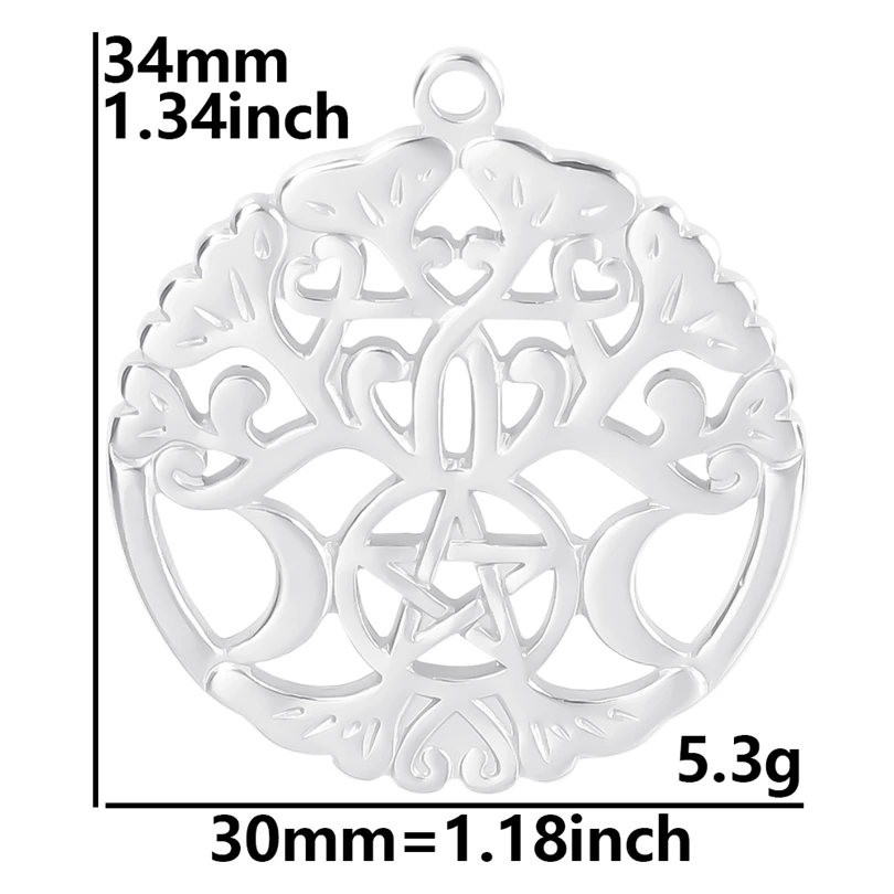 Luna Moon 100% Stainless Steel Charms For Jewelry Making Supplies Curved Month Pendant Silver Color Fashion Charms In Bulk Gifts