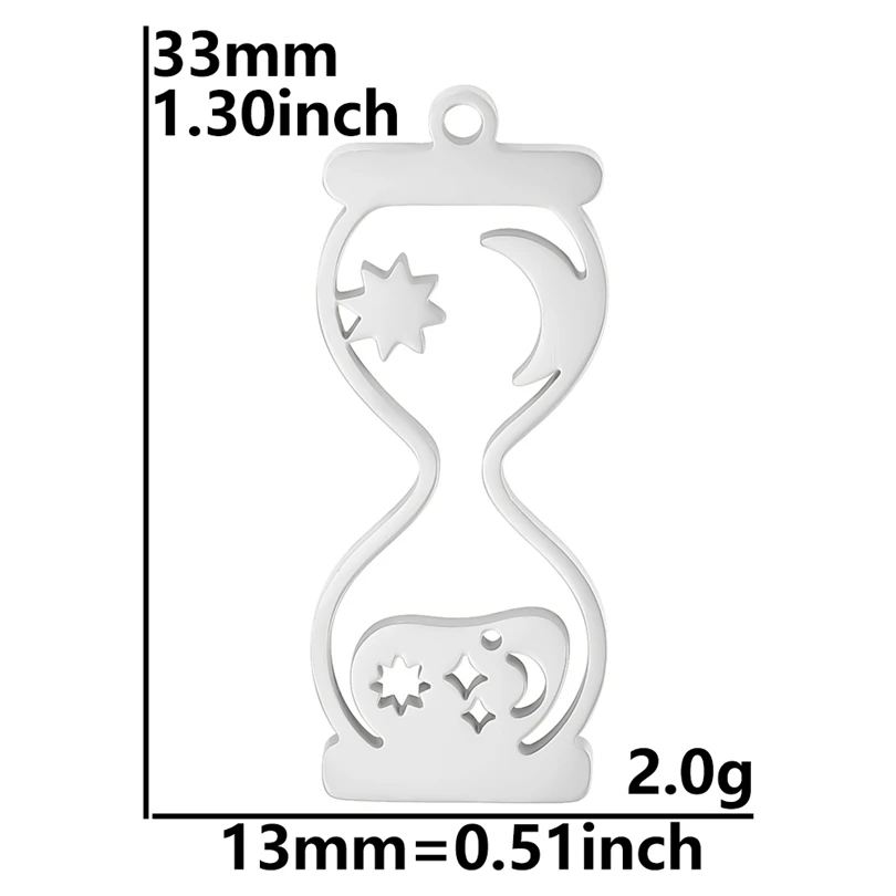 Luna Moon 100% Stainless Steel Charms For Jewelry Making Supplies Curved Month Pendant Silver Color Fashion Charms In Bulk Gifts