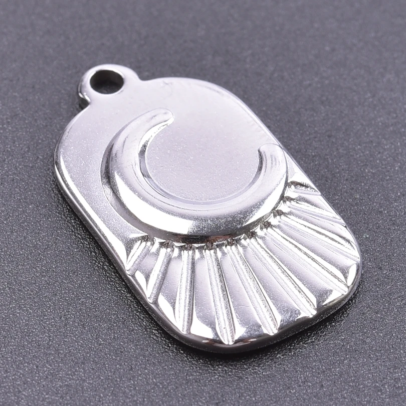 Luna Moon 100% Stainless Steel Charms For Jewelry Making Supplies Curved Month Pendant Silver Color Fashion Charms In Bulk Gifts