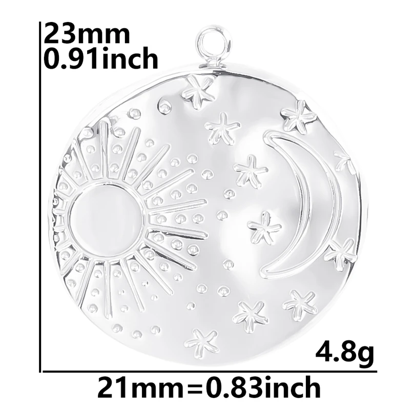 Luna Moon 100% Stainless Steel Charms For Jewelry Making Supplies Curved Month Pendant Silver Color Fashion Charms In Bulk Gifts
