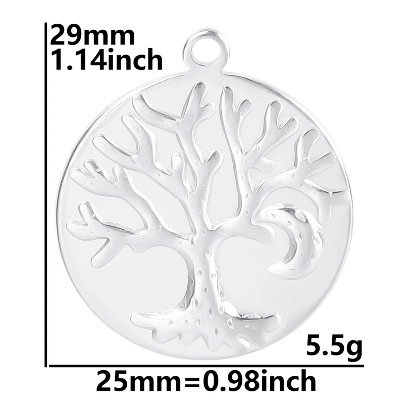 Luna Moon 100% Stainless Steel Charms For Jewelry Making Supplies Curved Month Pendant Silver Color Fashion Charms In Bulk Gifts
