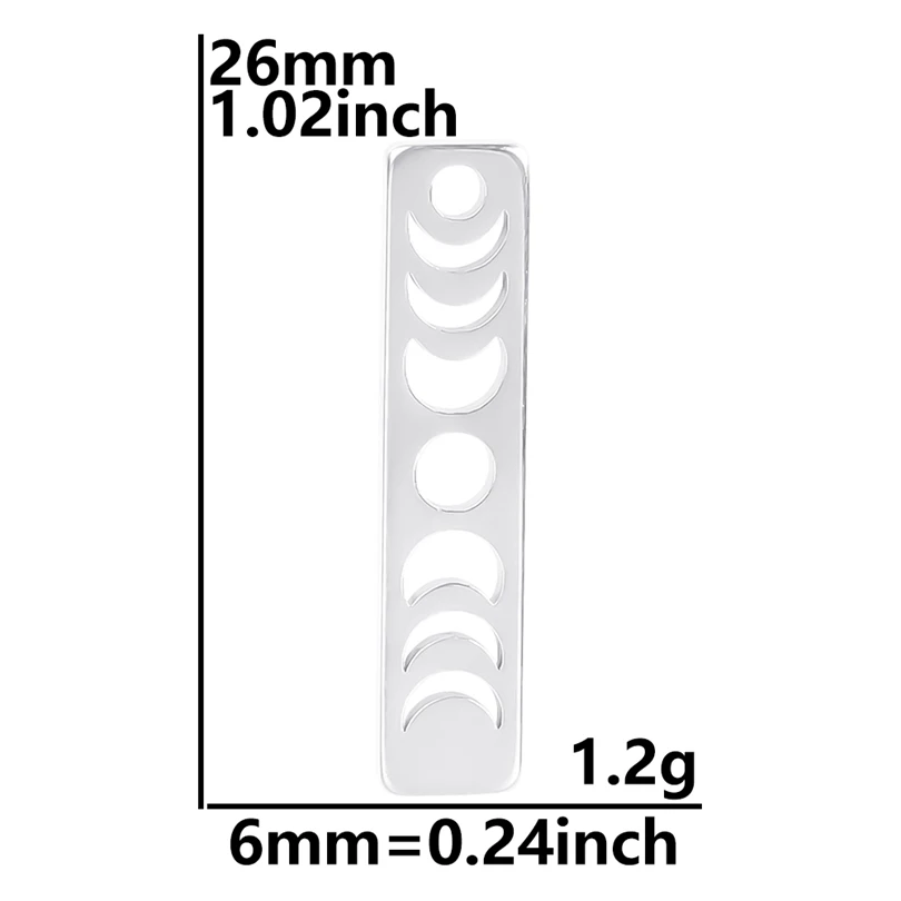 Luna Moon 100% Stainless Steel Charms For Jewelry Making Supplies Curved Month Pendant Silver Color Fashion Charms In Bulk Gifts